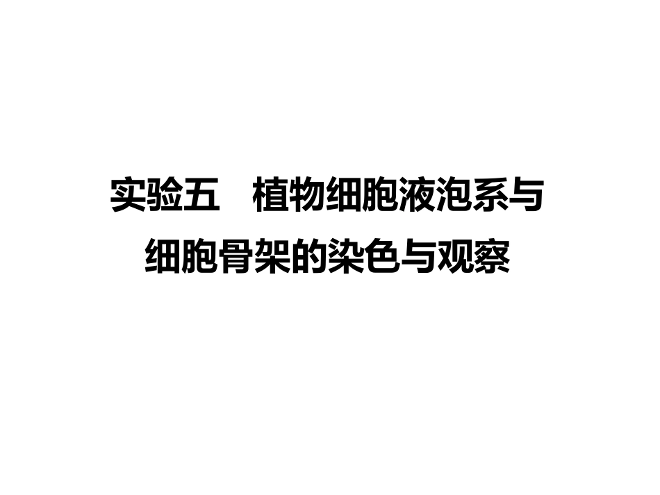 试验五植物细胞液泡系与细胞骨架的观察_第1页