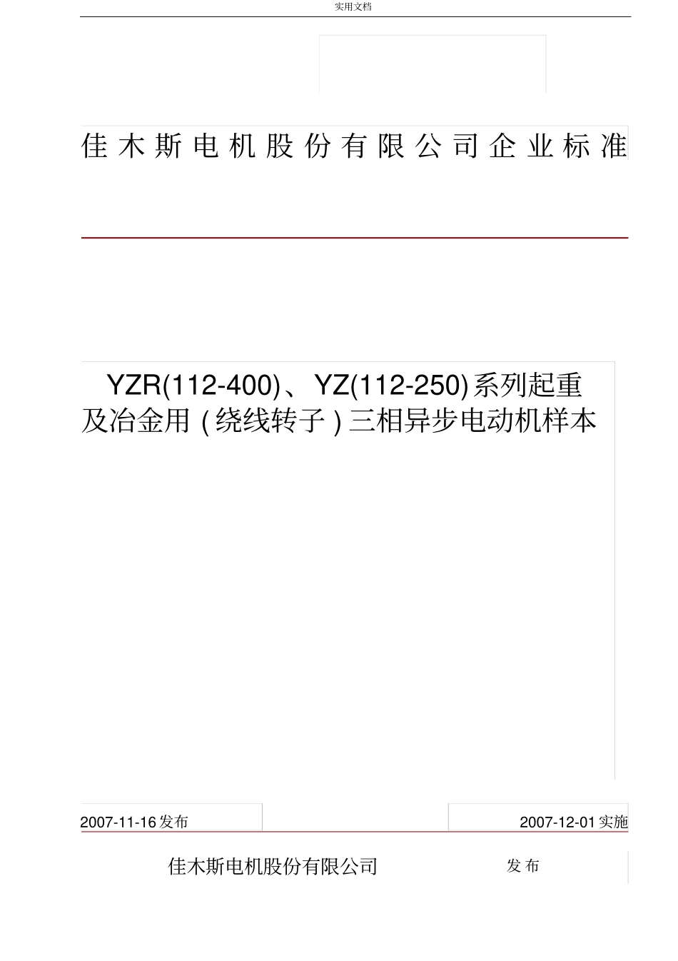 1YZR电机样本-2010_第1页