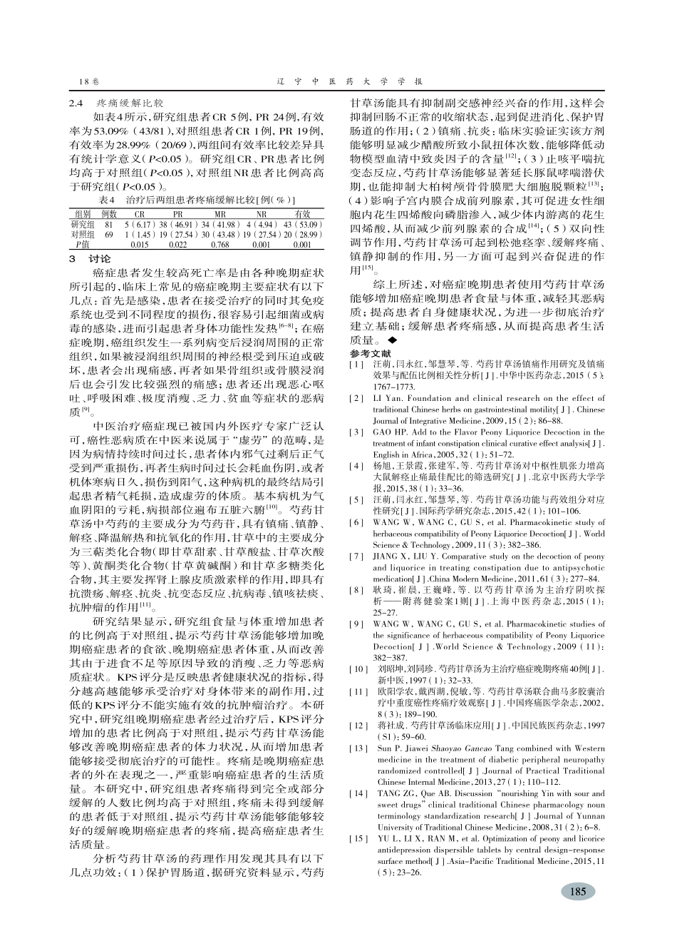 芍药甘草汤对晚期癌症患者临床疗效观察-许树才_第3页