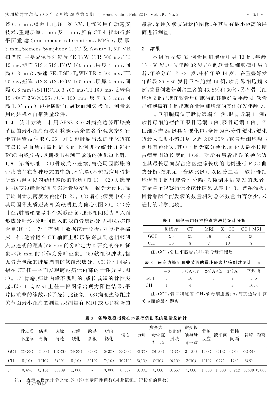 膝关节周围骨巨细胞瘤与软骨母细胞瘤影像表现分析_第2页