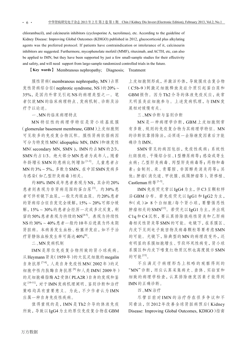膜性肾病的诊断与治疗_第2页