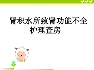 肾积水致肾功能不全护理查房