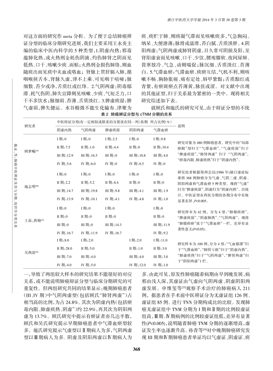 肺癌《肺癌中医辨证及其与分期、组织学分型关系》_第3页