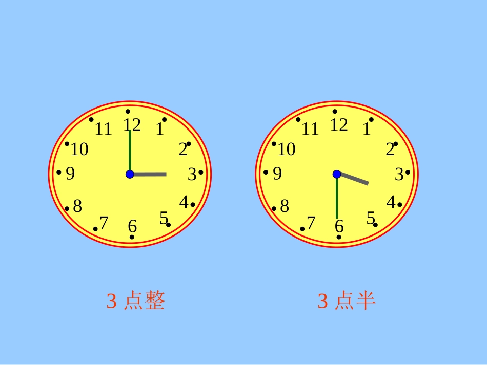 人教版小学一年级数学认识钟表1_第3页