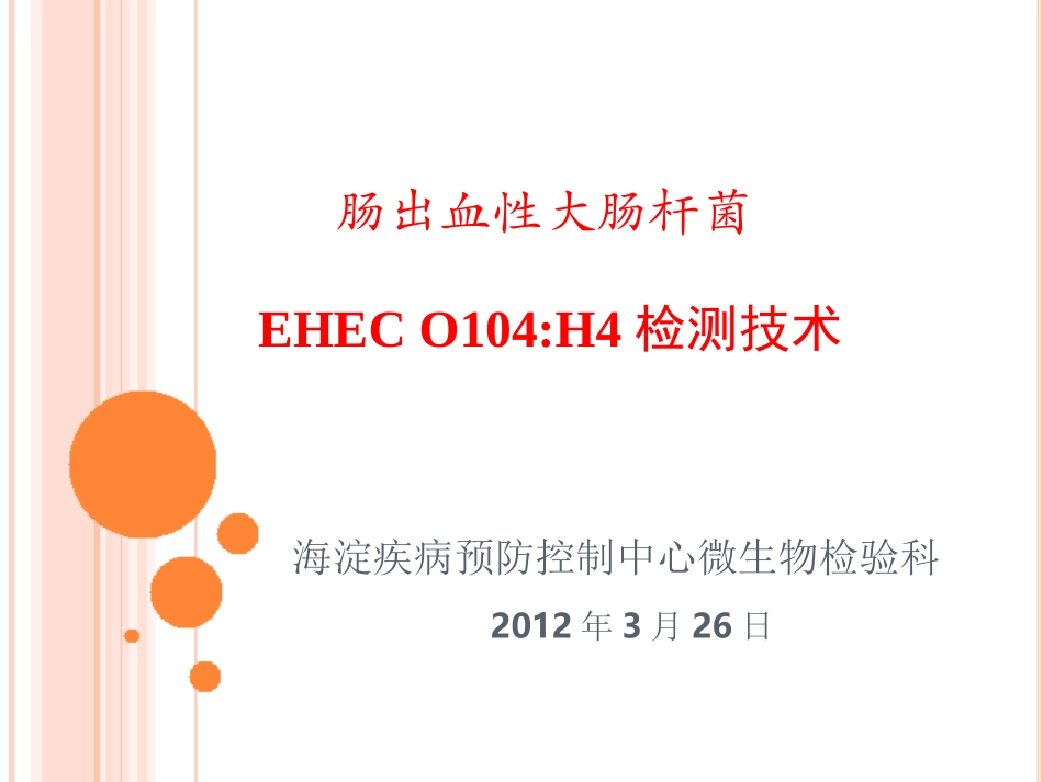 肠出血性大肠杆菌O104H4检测技术_第1页
