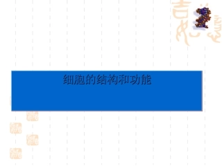 细胞结构和功能正式版