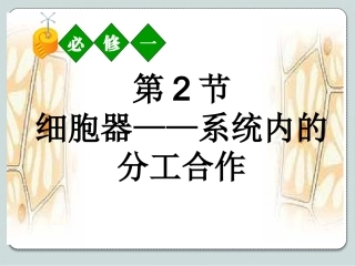 细胞器--系统内的分工合作(共30张PPT)
