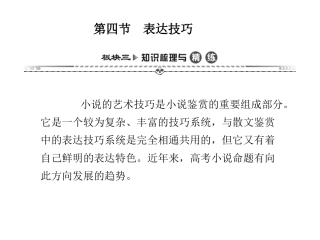 湘教考苑《专题十一小说阅读之表达技巧》