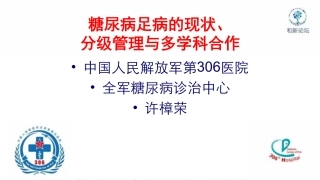 糖尿病足现状与分级管理及多学科合作处治策略-许樟荣