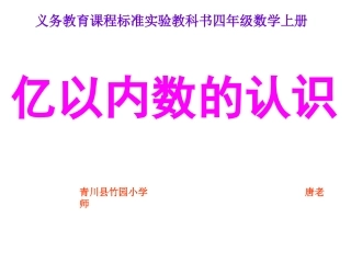 小学人教四年级数学大数的认识(亿以内)