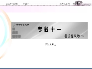 语法专项提升专题十一