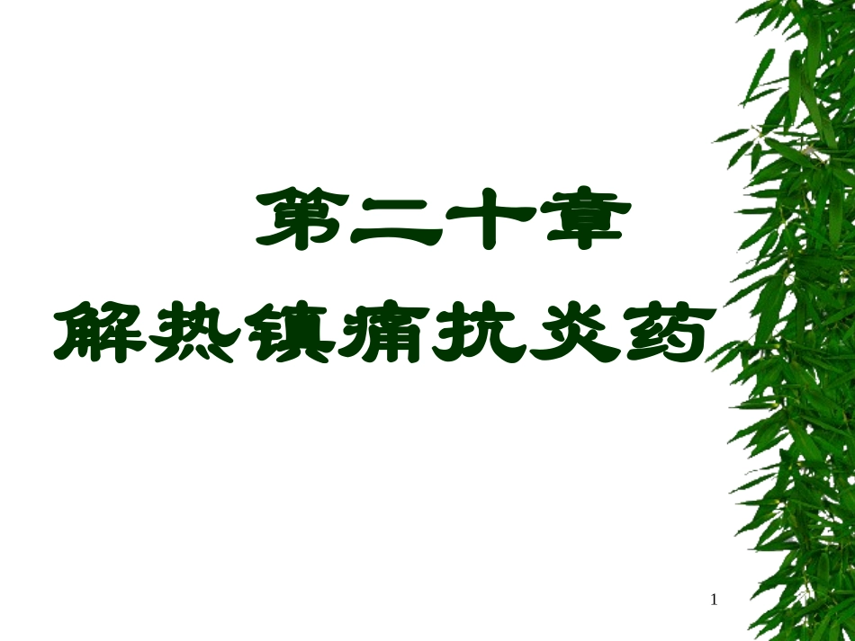 第二十章   解热镇痛抗炎药_第1页