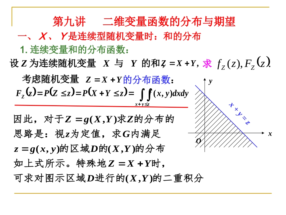 第九讲   二维变量函数的分布与期望_第2页