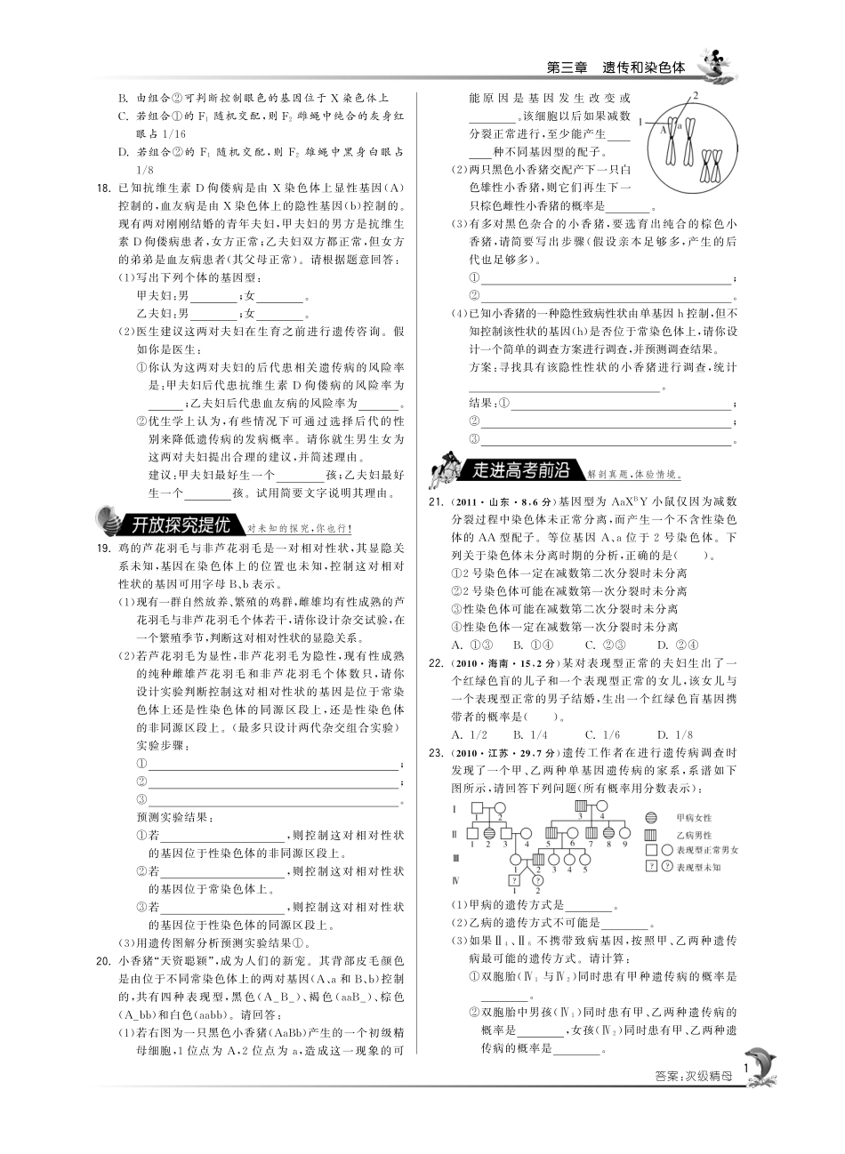 第三章第二节 基因的自由组合定律(第2课时)·高中生物国苏版必修2-特训班_第3页