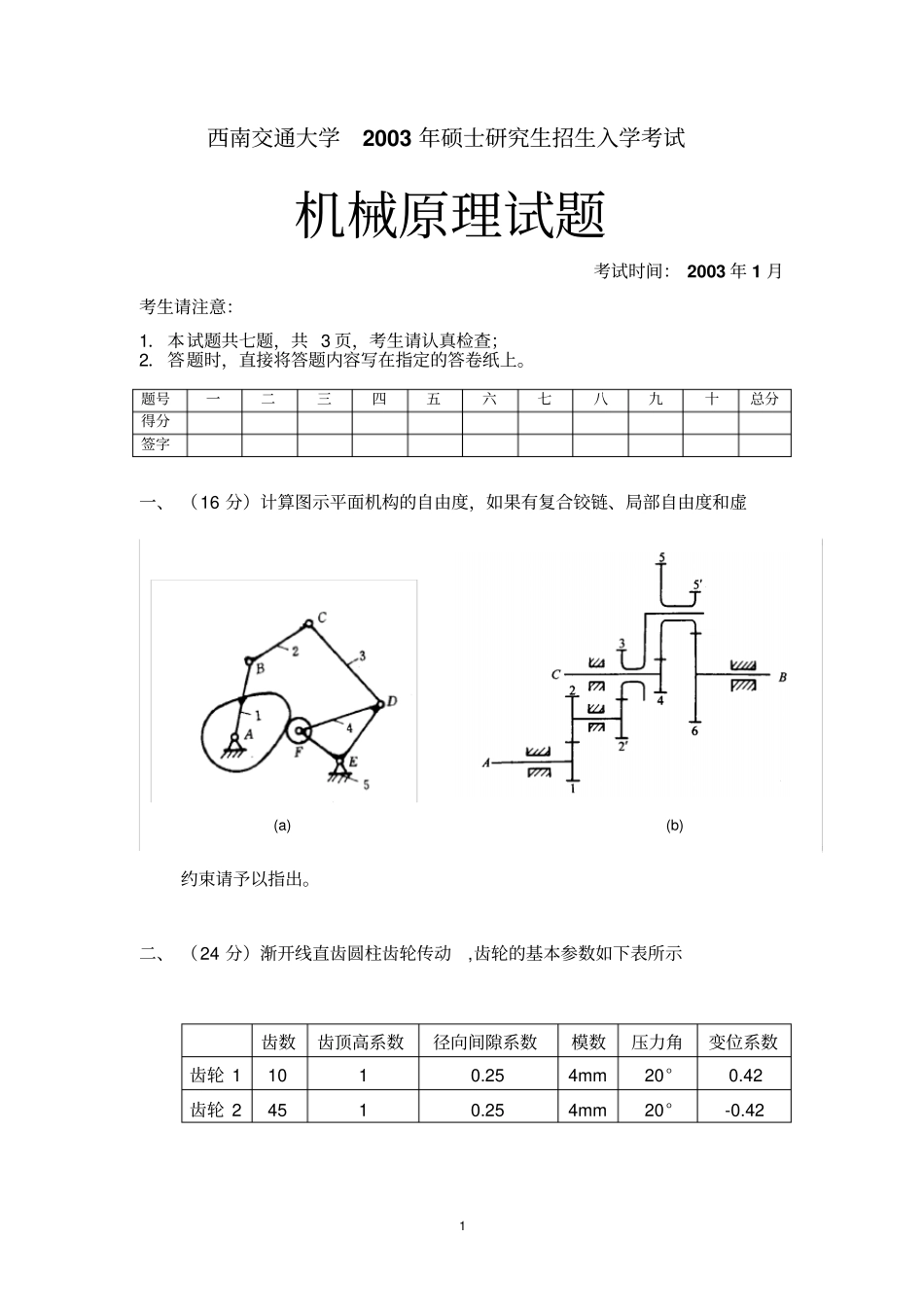 2003年机械原理要点_第1页