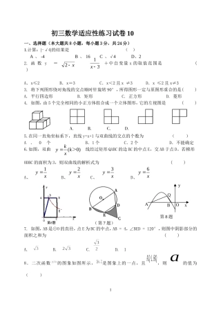 中考数学模拟试卷(10)