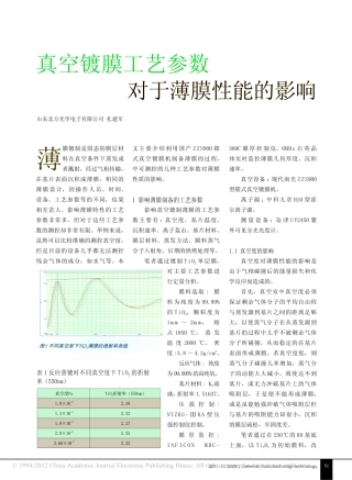 真空镀膜工艺参数对于薄膜性能的影响
