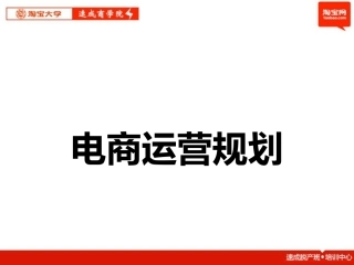 电商运营规划