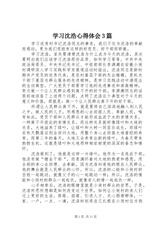 学习沈浩心得体会3篇 (6)