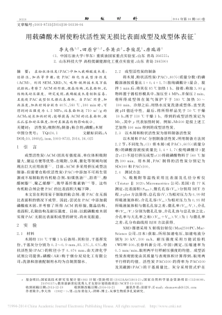 用载磷酸木屑使粉状活性炭无损比表面成型及成型体表征