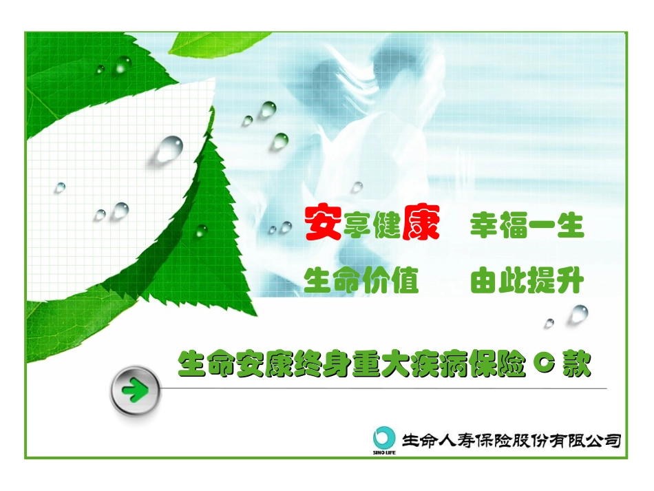 生命安康终身重大疾病保险C款_第1页