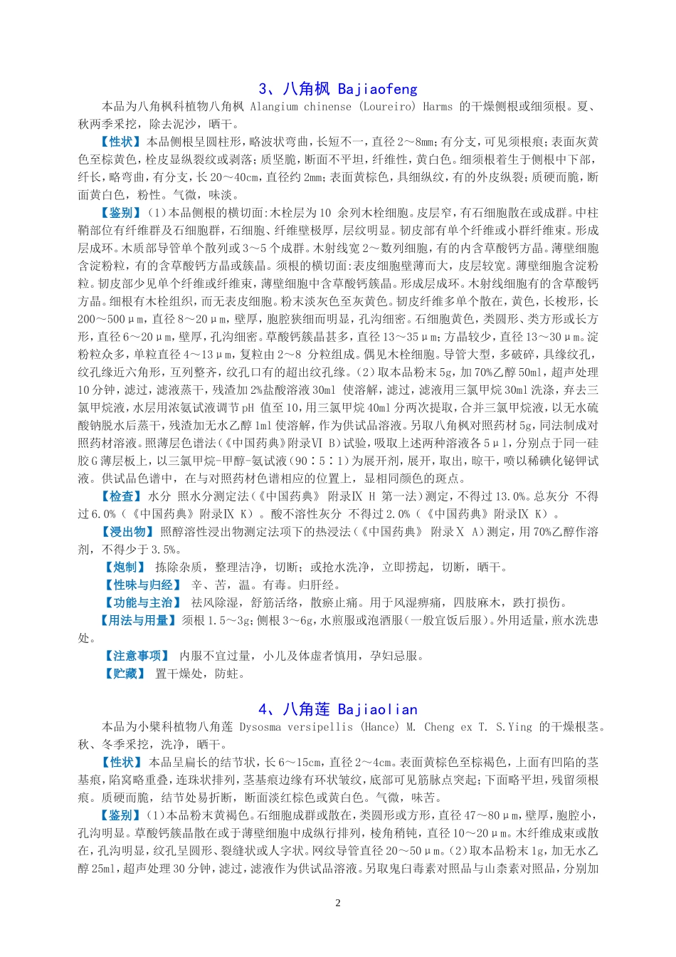 湖南省中药材标准2009年版_第2页
