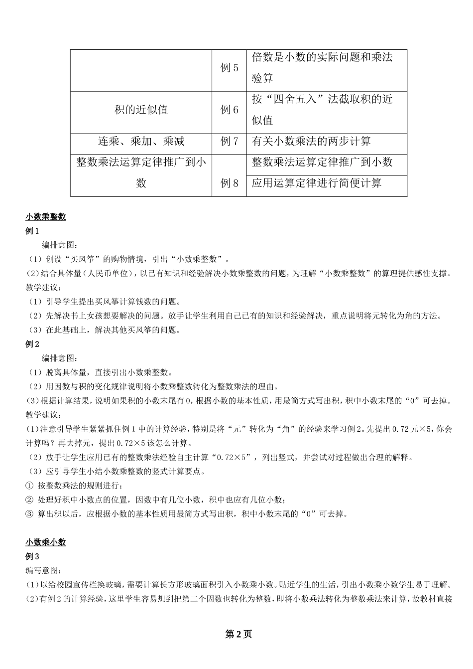 第一章小数乘法教案_第2页