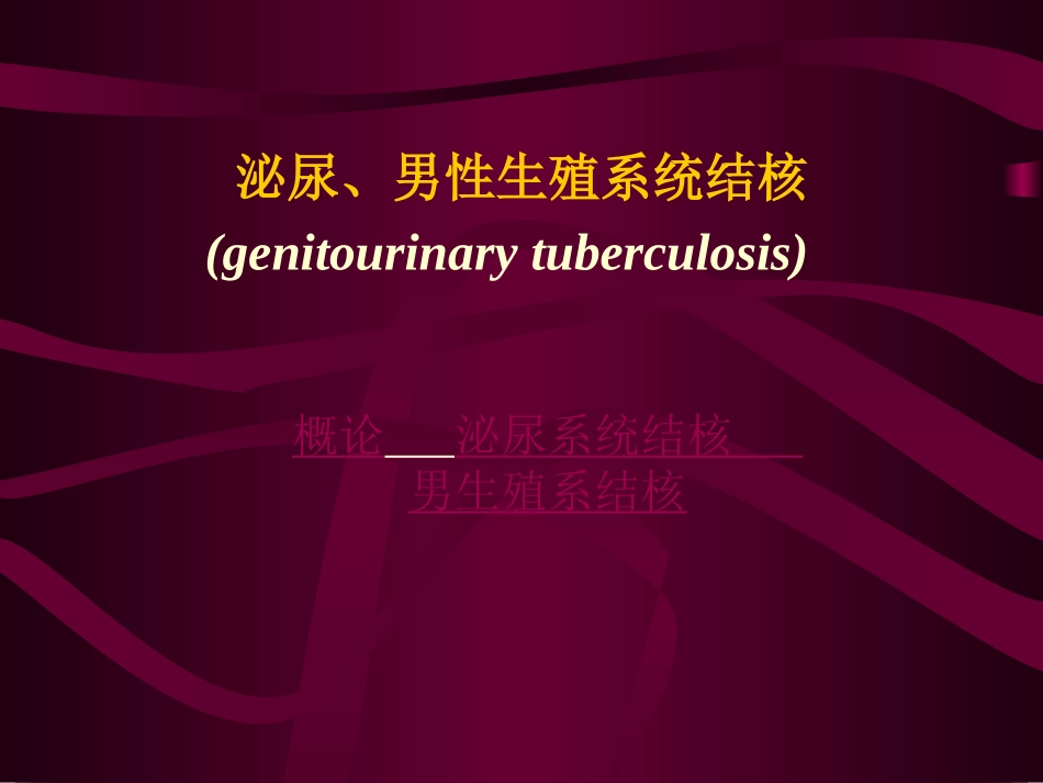 泌尿、男性生殖系统结核_第1页