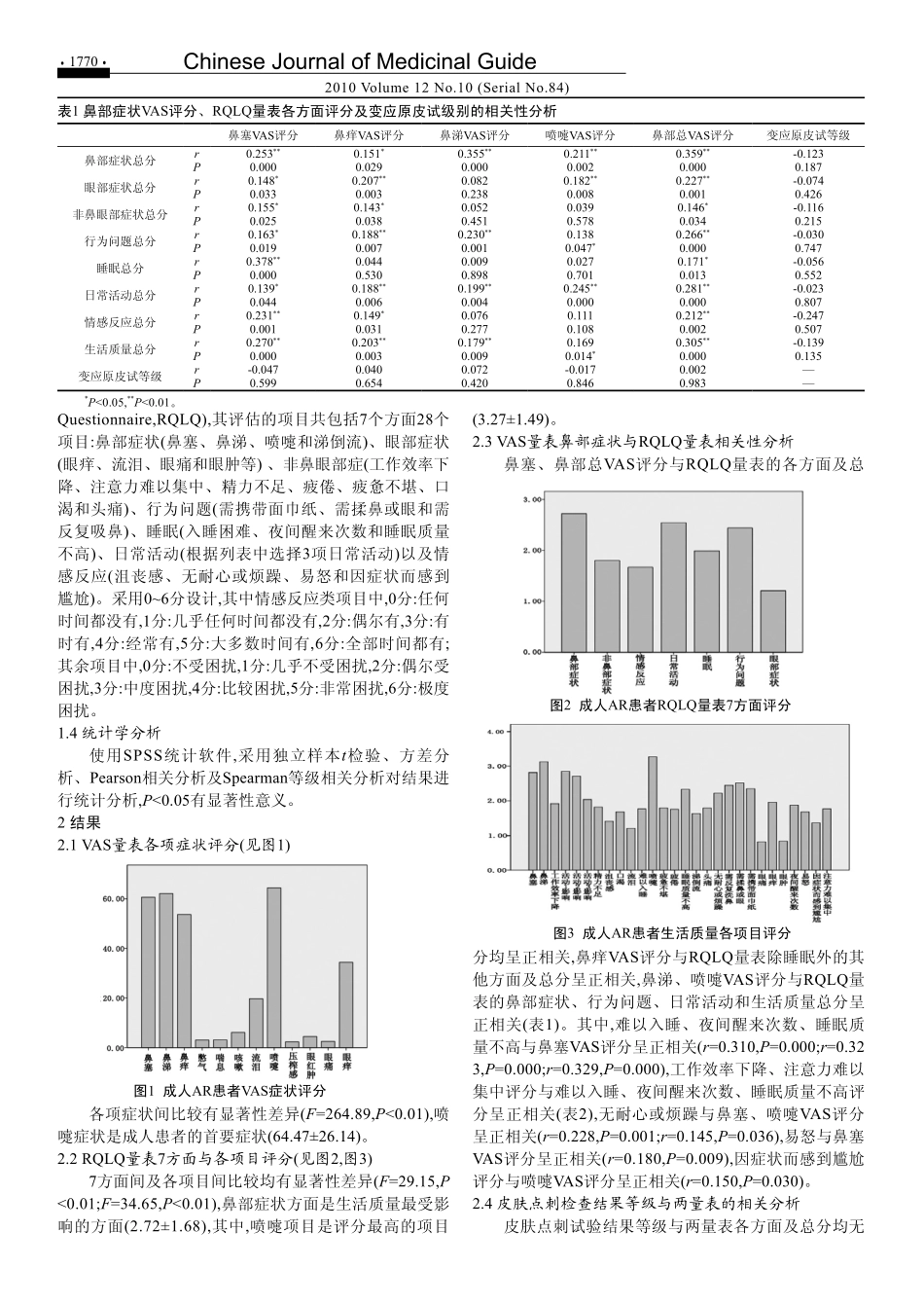 成人变应性鼻炎患者症状及生活质量评估_第2页