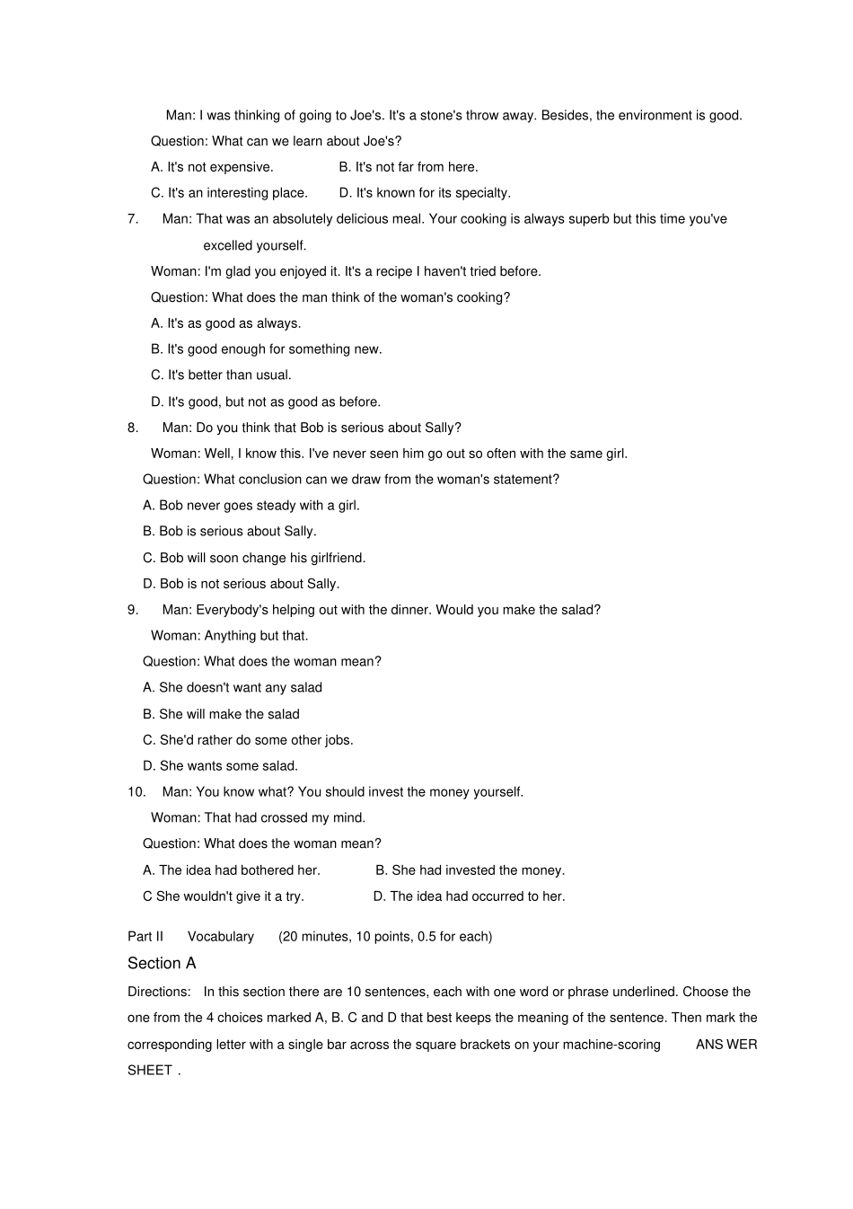 2009年同等学力英语真题_第2页