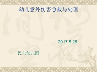 意外伤害急救与处理2017.8.28