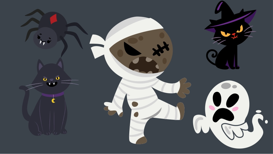 恐怖万圣节吸血鬼僵尸海报卡片PNG素材_第2页