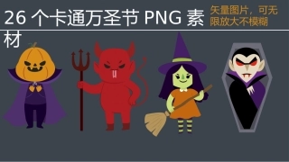 恐怖万圣节吸血鬼僵尸海报卡片PNG素材