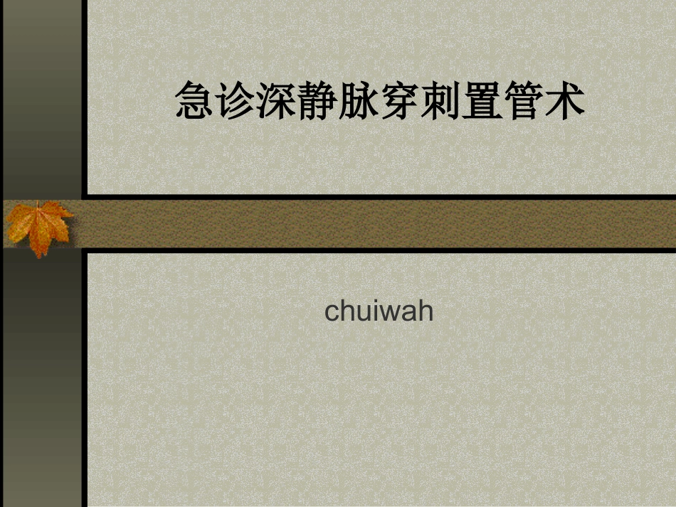 急诊深静脉穿刺置管术_第1页
