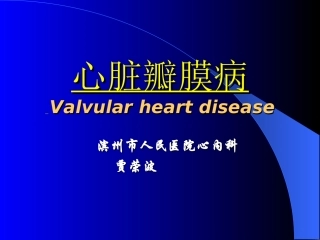 心脏瓣膜病1