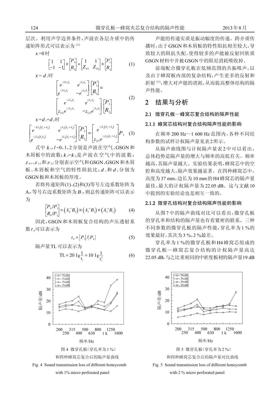 微穿孔板蜂窝夹芯复合结构的隔声性能_第3页