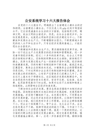 公安系统学习十六大报告体会