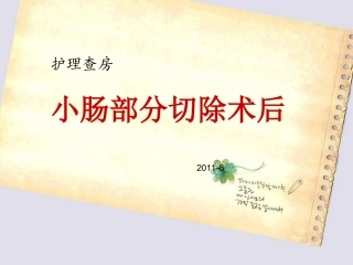小肠部分切除术后概要