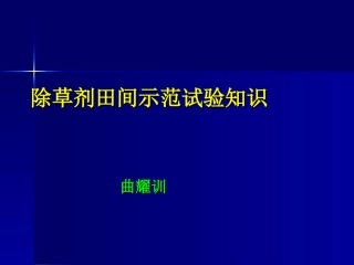 对照药剂和空白对照小区