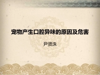 宠物产生口腔异味的原因及危害