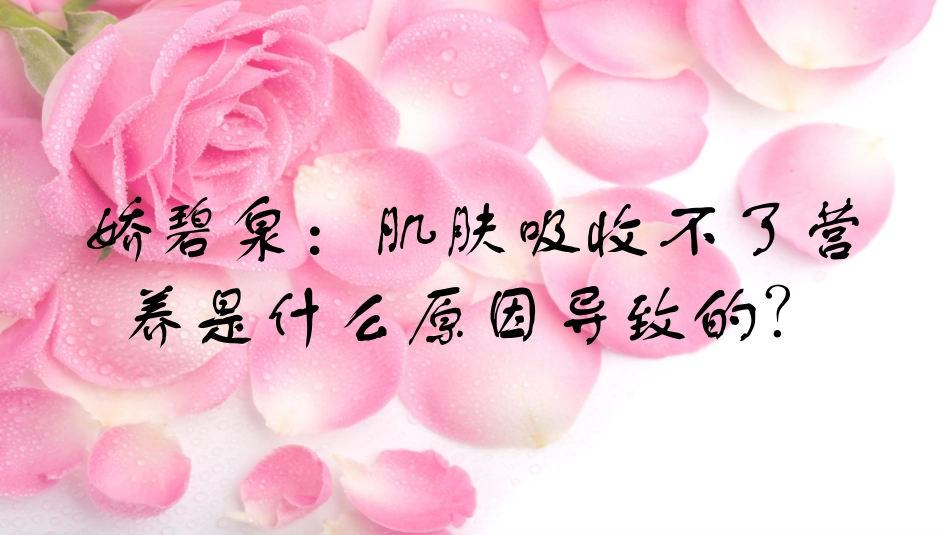 娇碧泉：肌肤吸收不了营养是什么原因导致的？_第1页