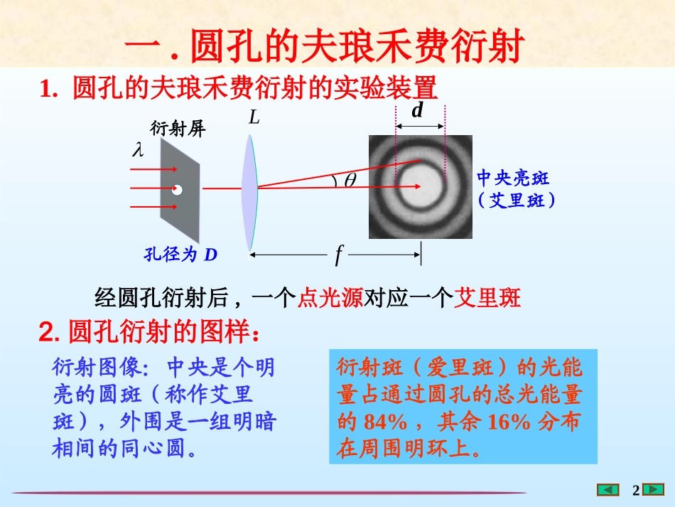 大学物理课件---圆孔衍射--[福州大学..李培官]_第2页