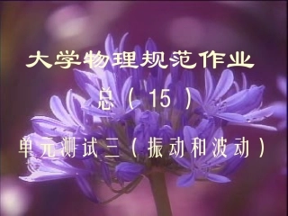 大学物理规范作业(本一)15解答