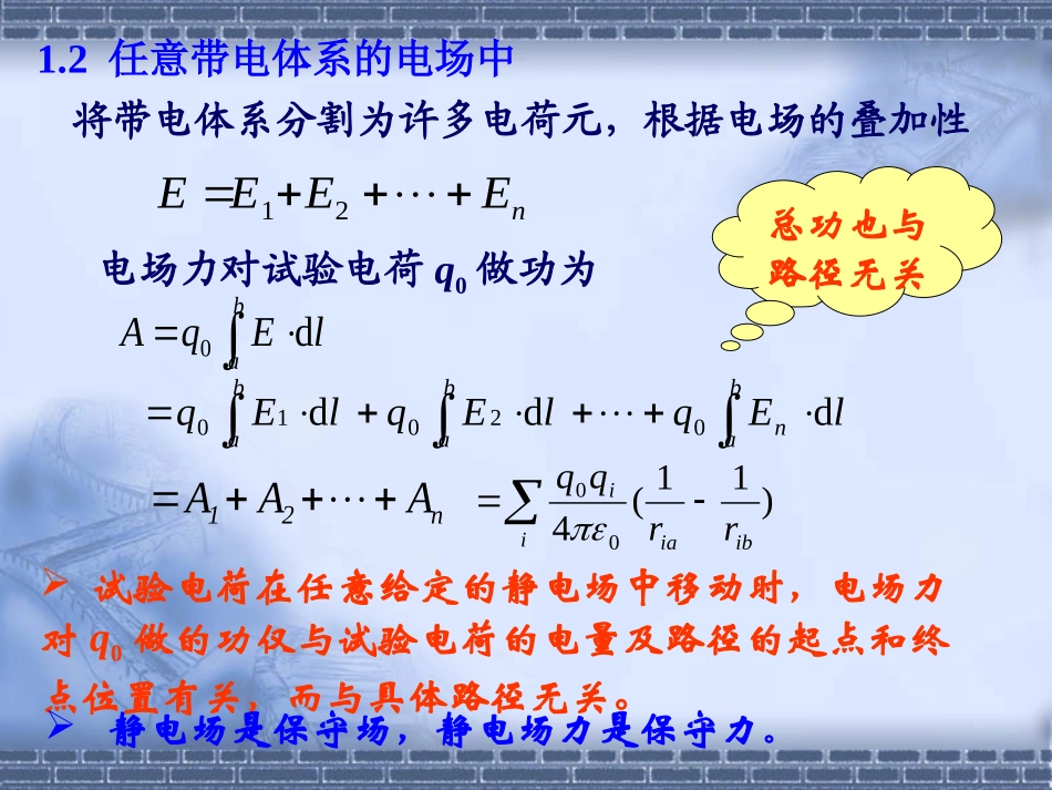 大学物理-8.3电场力的功 电势8.4场强与电势的关系_第3页