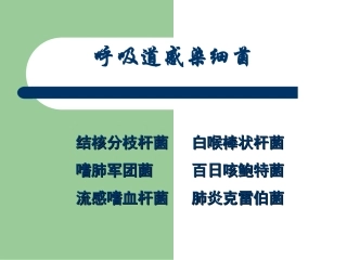 呼吸道感染细菌