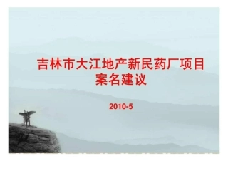 吉林市大江地产新民药厂项目案名建议