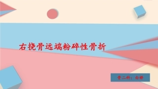 右挠骨远端粉粹性骨折