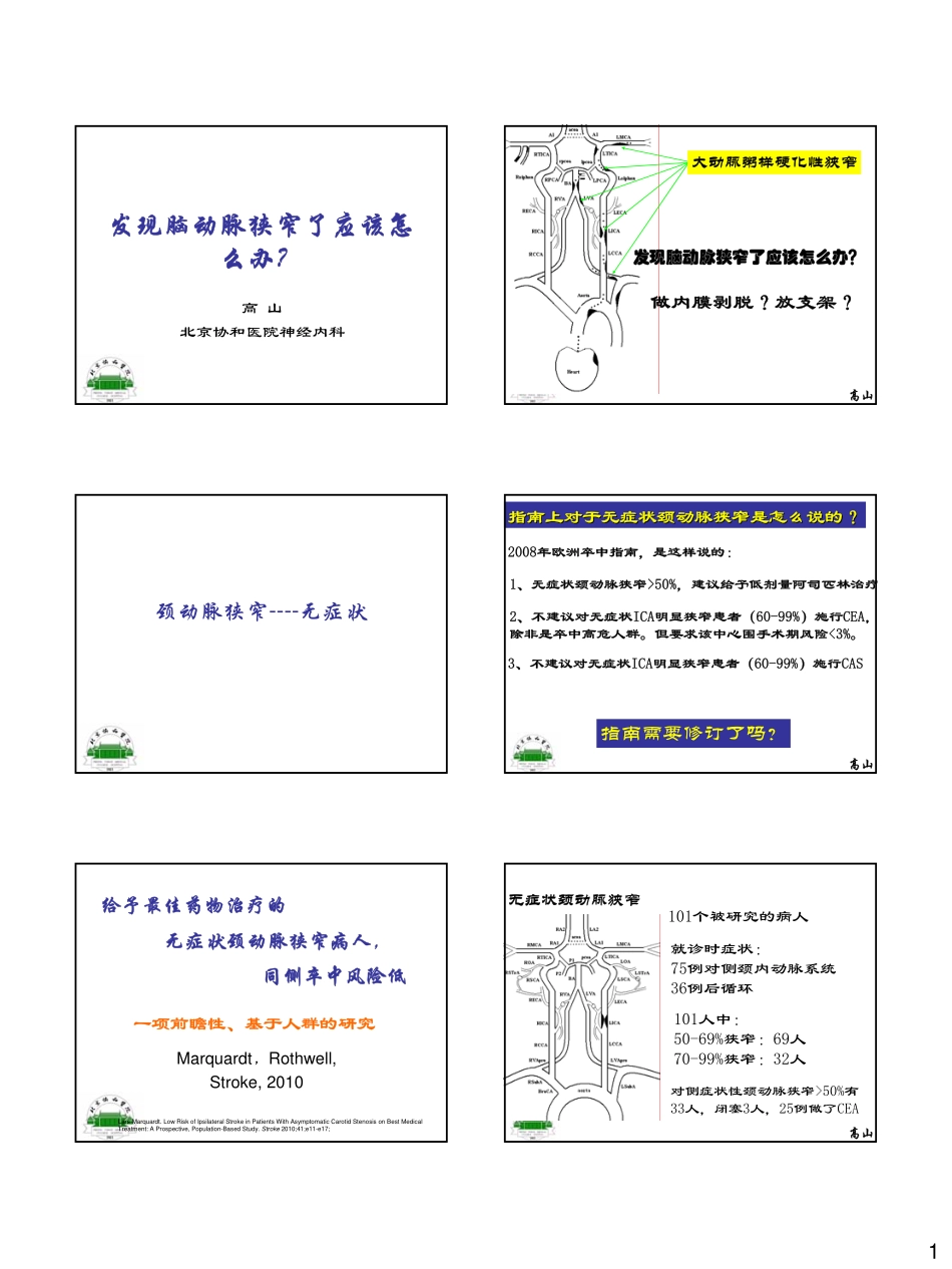 发现脑动脉狭窄了应该怎么办-20100810_第1页