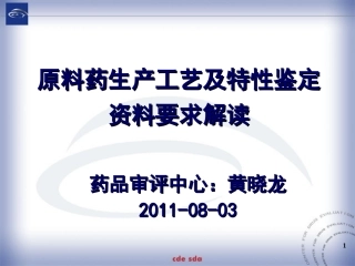 原料药生产工艺及特性鉴定(黄晓龙)