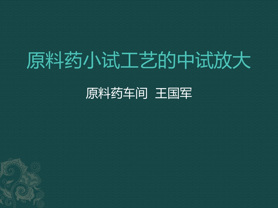 原料药-小试工艺的中试放大_第1页
